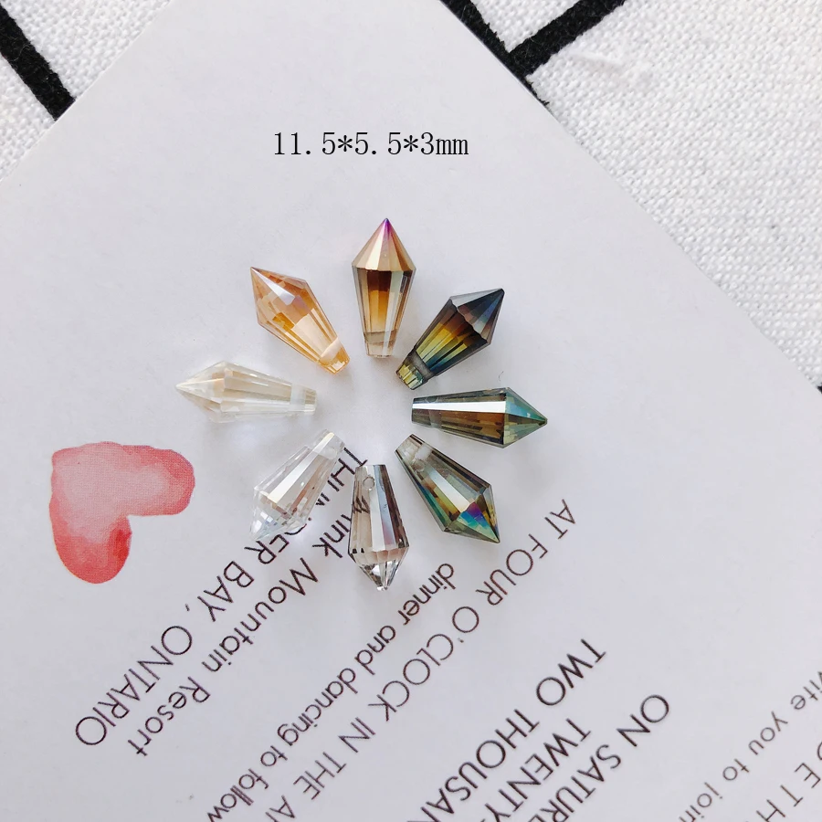 

10 pieces / lot tip water droplets bead DIY craft hair crystal beads glass bead bracelet pendant beads material6 * 12 mm