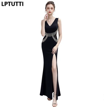 

LPTUTTI Beading Tassel New For Women Elegant Date Ceremony Party Prom Gown Formal Gala Events Luxury Long Evening Dresses