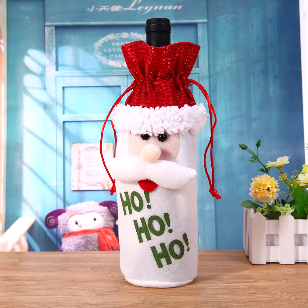 

Wine Bottle Cover Bags Merry Christmas Decorations for Home Santa Claus Snowman Xmas Noel Dinner Decor Natal New Year Decoration