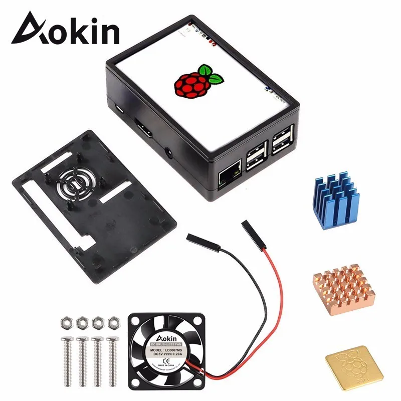 Для Raspberry Pi 3 5 дюйма сенсорный экран + чехол ABS вентилятор радиатор для 3B +/ 3/RPI