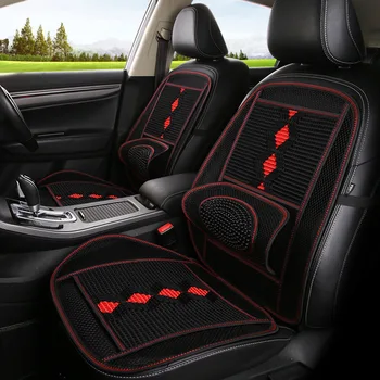 

Universal Car Summer Ice Silk Seat Cushion Car Front Rear Row Seat Lumbar Support Breathable Cool Seat Pad Covers