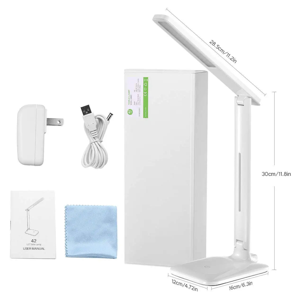 

Led Desk Lamp Eye-Caring Folding Table Light Dimmable Office Lamp With 9 Brightness Press Control Warm/Cool White bedside Light