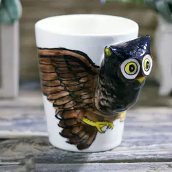 200 мл креативная Сова кофейная кружка ручная роспись трехмерная животные керамическая чашка забавные чашки кофейные кружки креативные