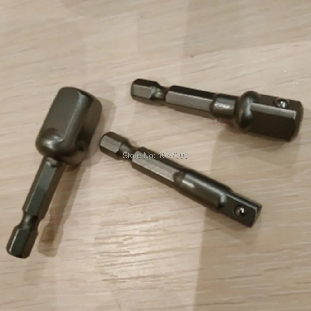 

Impact Drill Driver Bit Socket Adapter Hex Shank Extension Bar 1/4" 3/8" 1/2" Hex Bit to Square Socket Adaptor Set Drive Sockets