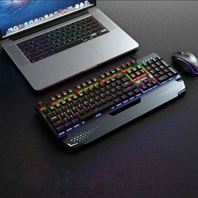

Maibenben Zimai 104Keys Blue Switch NKRO Mechanical Gaming Keyboard USB Wired LED Backlight Keyboard Game Keyboard