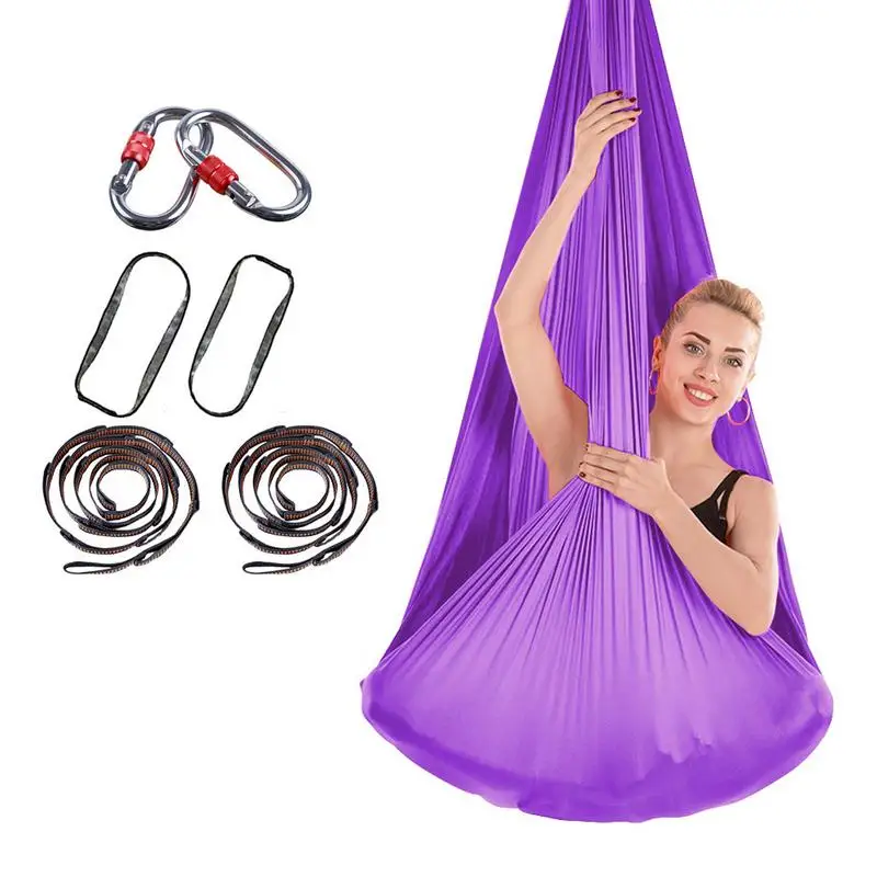 Высококачественный высокопрочный гамак для аэройоги полный комплект 6 цветов
