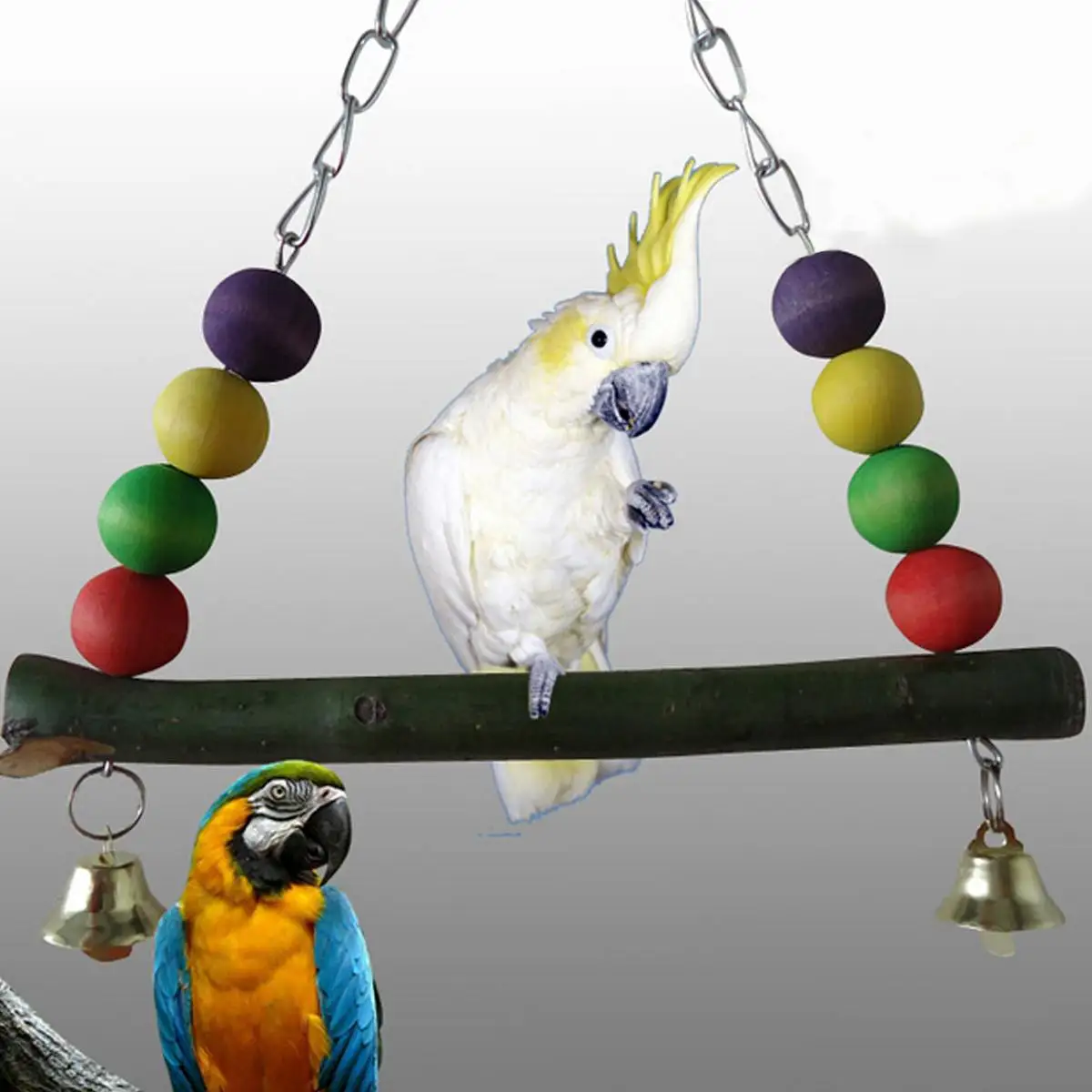 Wooden Parrots Swing Toys Birds Swing Perch Hanging Swings Cage With