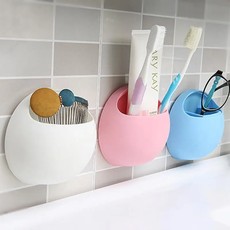 

Cute Eggs Hanging Rack Storage Cup Practical Toothbrush Pen Glasses Toothpaste Sucker Suction Holder Hooks Home Kitchen Supplier