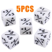 5pcs Negative +1/+1 Dices White Dice Counters For Magic Gaming The Gathering MTG Games Interesting Outdoor Party Activities Tool