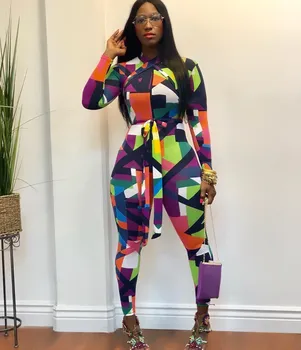 

Spring Women Casual Print Romper Overalls Party Bodycon Jumpsuit Sexy Bandage Playsuit One Piece Bodysuit