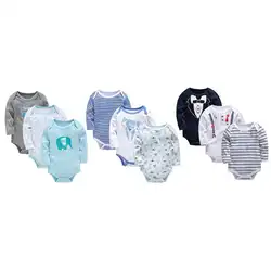 3 шт./лот/партия хлопковые детские комбинезоны для малышей, детская одежда для новорожденных девочек одежда для малышей с длинным рукавом