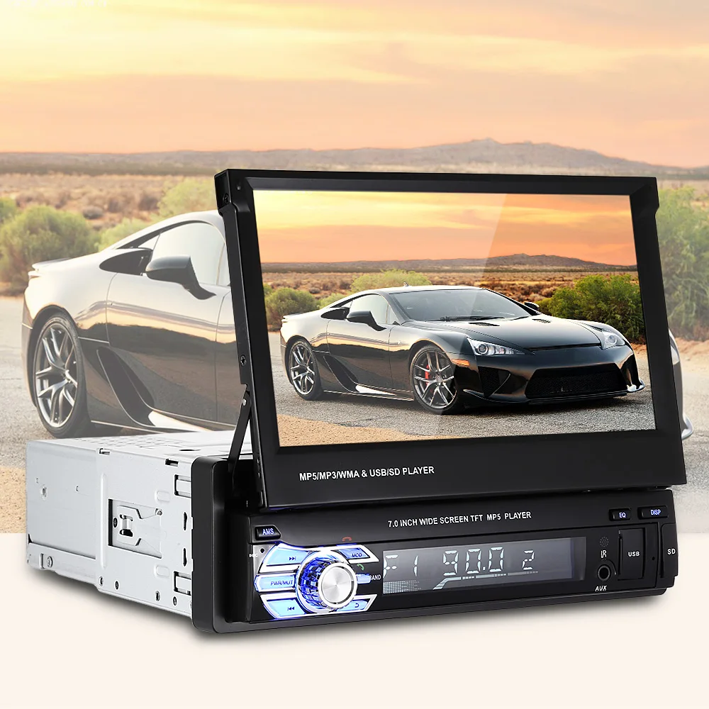 Универсальный 9601 1 Din Автомобильный мультимедийный плеер 7 0 дюймов TFT ЖК экран MP5