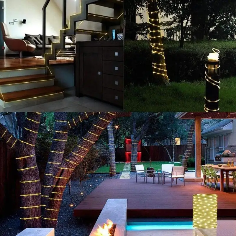 

Waterproof 50LED Light String Christmas Garden Path Fence Tree Outdoors Lamp with Remote Christmas Decorations for Home
