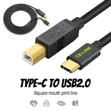 Type C мужской разъем для USB 2,0 B Тип Мужской кабель для передачи данных адаптер сотовый для IPhone телефон планшет принтер жесткий диск