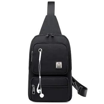 

Fashion Male Anti Theft Crossbody Bags With Headphone Plug Casual Men Chest Pack Single Shoulder Bags Chest Bag