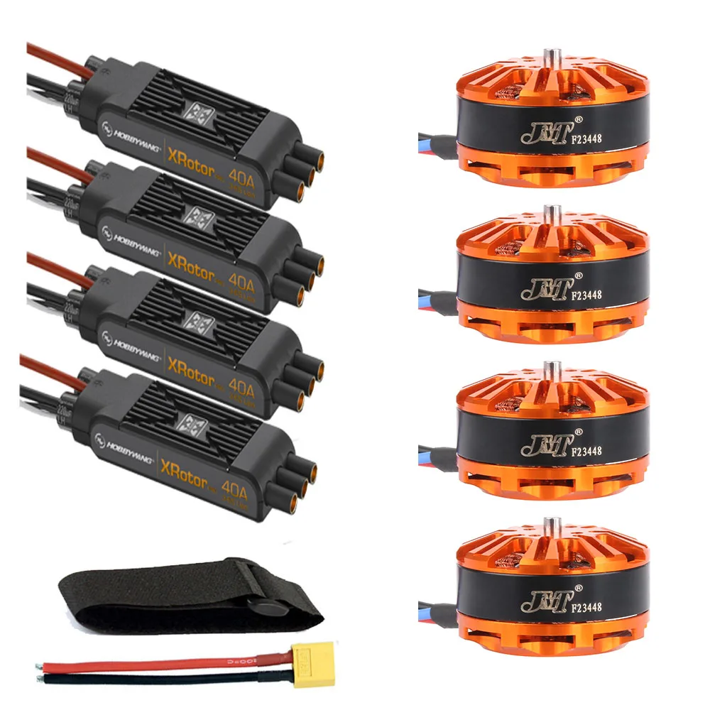 

DIY Aircraft Drone Motor Combo 4pcs 3508 380kv Motor + 4pcs Hobbywing XRotor Pro 40A ESC + XT60 Connector+Fastening Tape