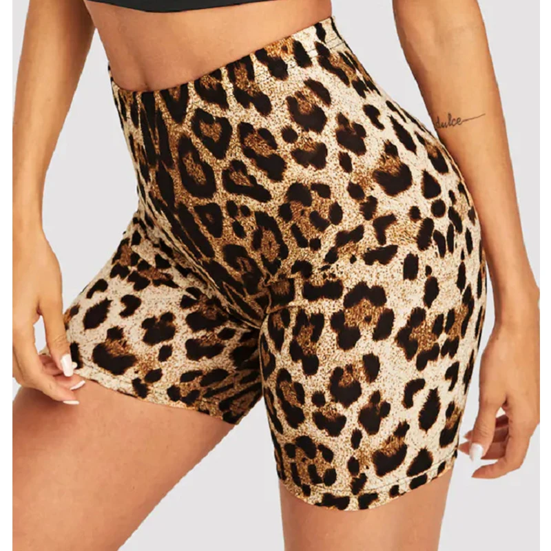 CHRLEISURE Fashion Leopard Print Women Shorts Casual Snake Print Short