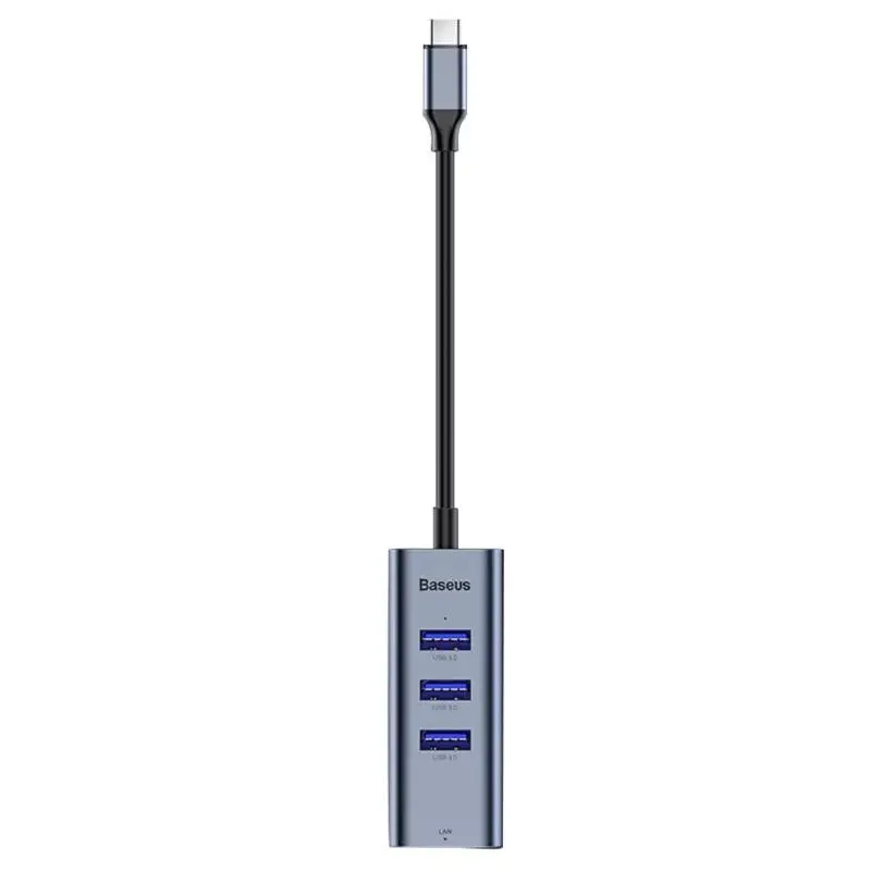 

Baseus USB Hub Type C to 3 Port USB 3.0 and 1 RJ45 Port USB HUB Gigabit Ethernet Adapter for MacBook Huawei MateBook