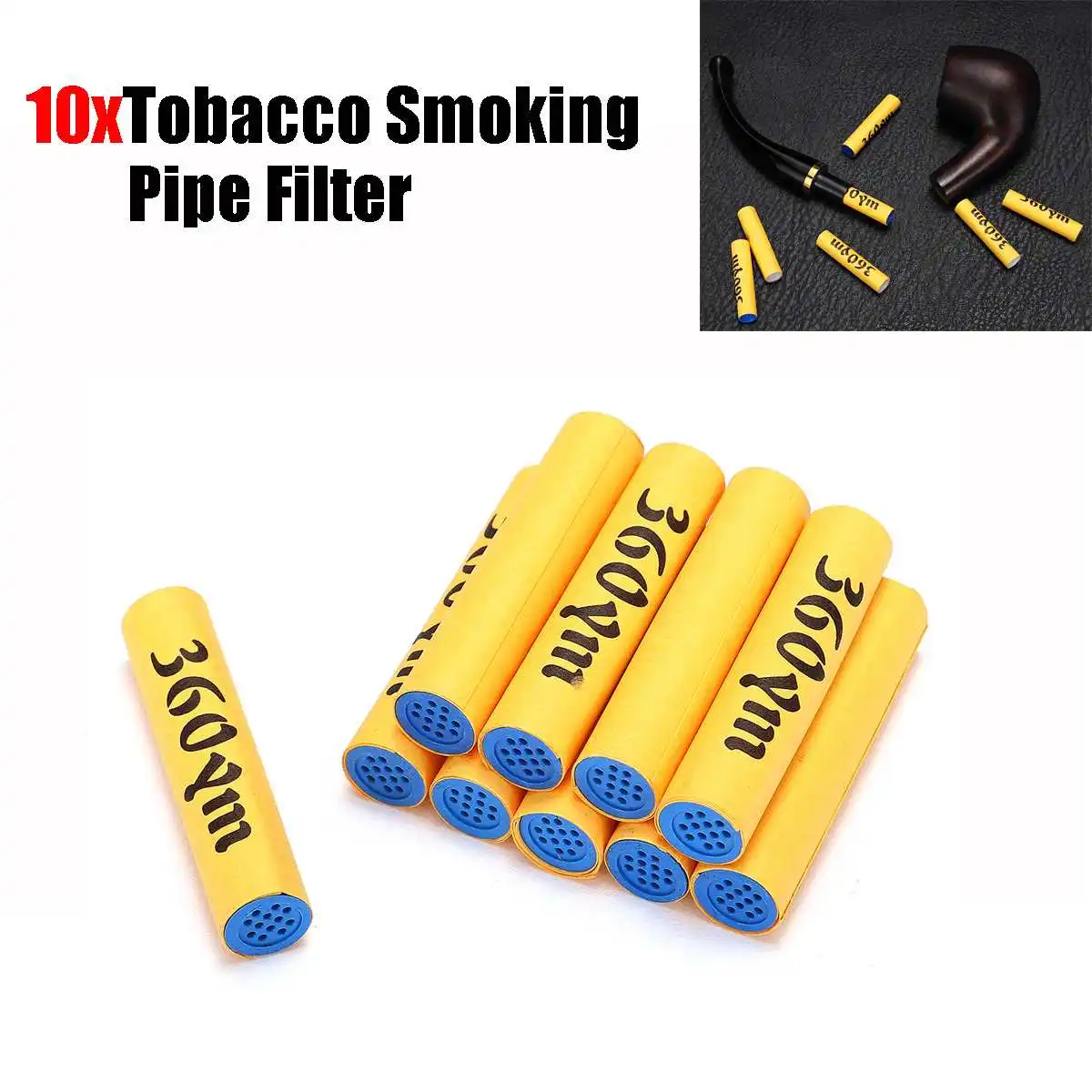 

10PCS Activated Carbon Tobacco Smoking Pipe Filter 9mm Filters Cigarette Accessories For Smoker Gift