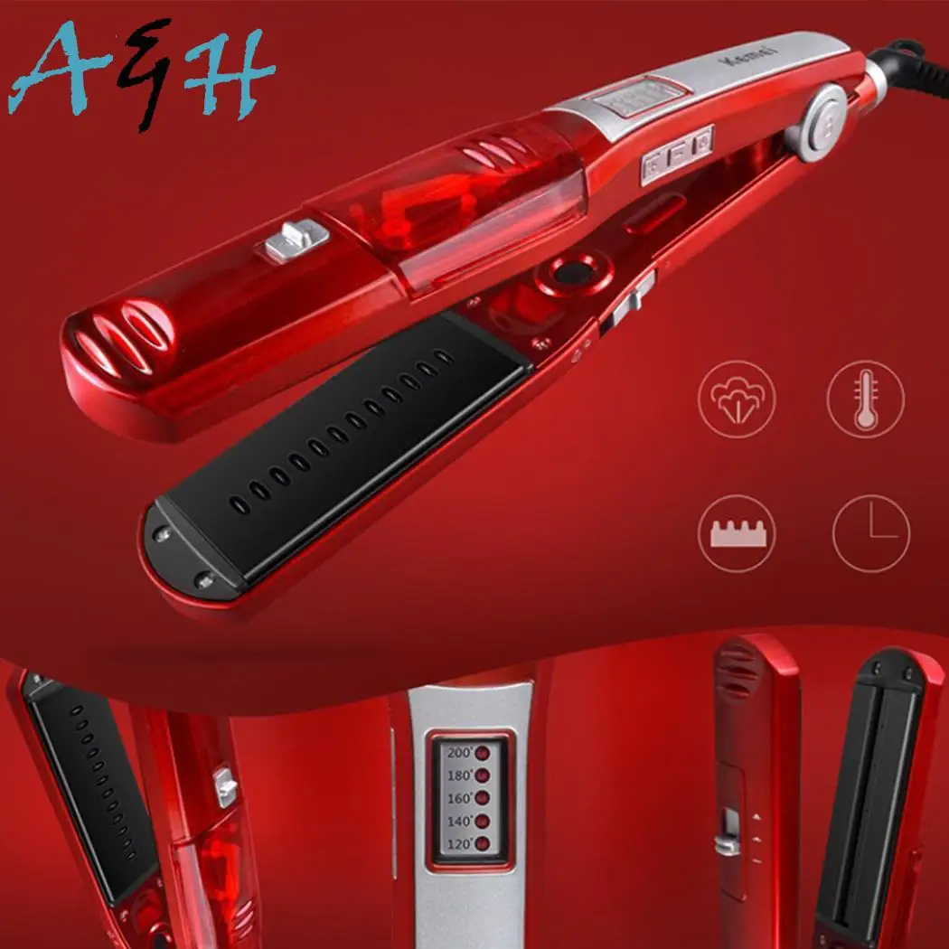 

Household Electric Hair Splint Steam Hydrating EU Red Home Hair 65 W AC110-240V Straightener Wet and Dry