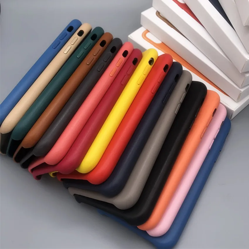 

50pcs/lot Original Official PU Leather Case Cover for i6 6s 7 8 plus X XS MAX With packaging box