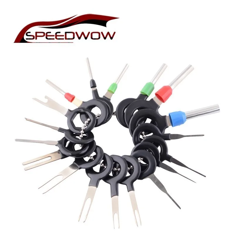 

SPEEDWOW 18pcs Terminal Removal Tools Car Electrical Wiring Crimp Connector Pin Extractor Release Kit For Car Plug Repair Tool