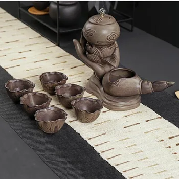 

Kung Fu Tea Have Suit Originality Bergamot Lotus Coarse Lazy Pottery Defence Burn Full Semi-automatic Tea Set Tea Teacup