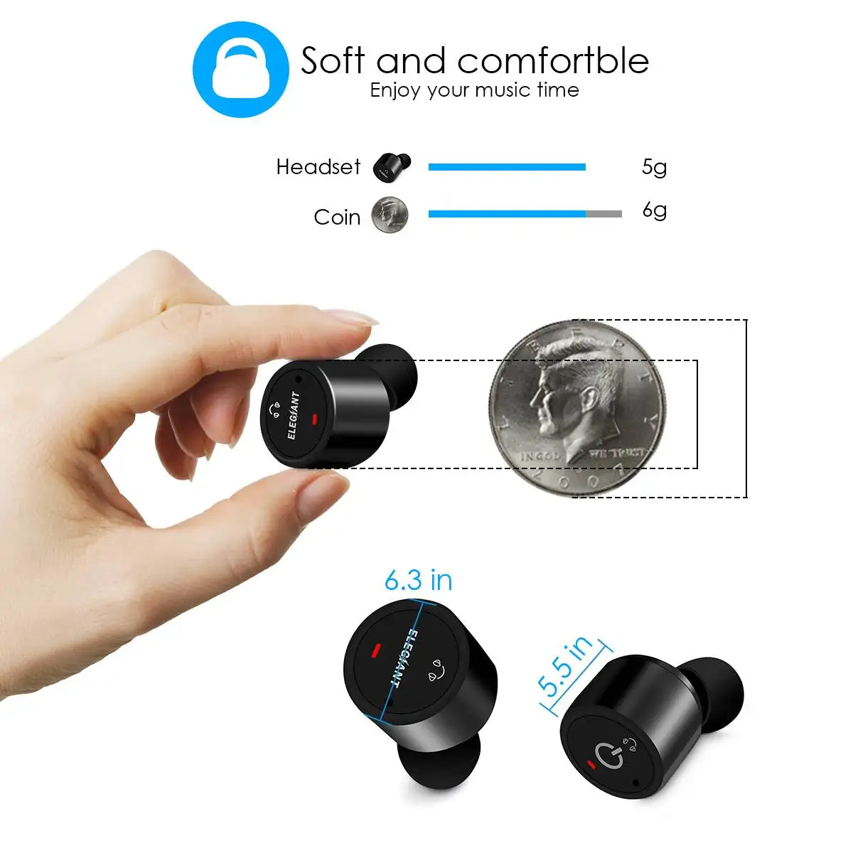 ELEGIANT X150T настоящие Беспроводные стерео Bluetooth наушники с микрофонами для Iphone