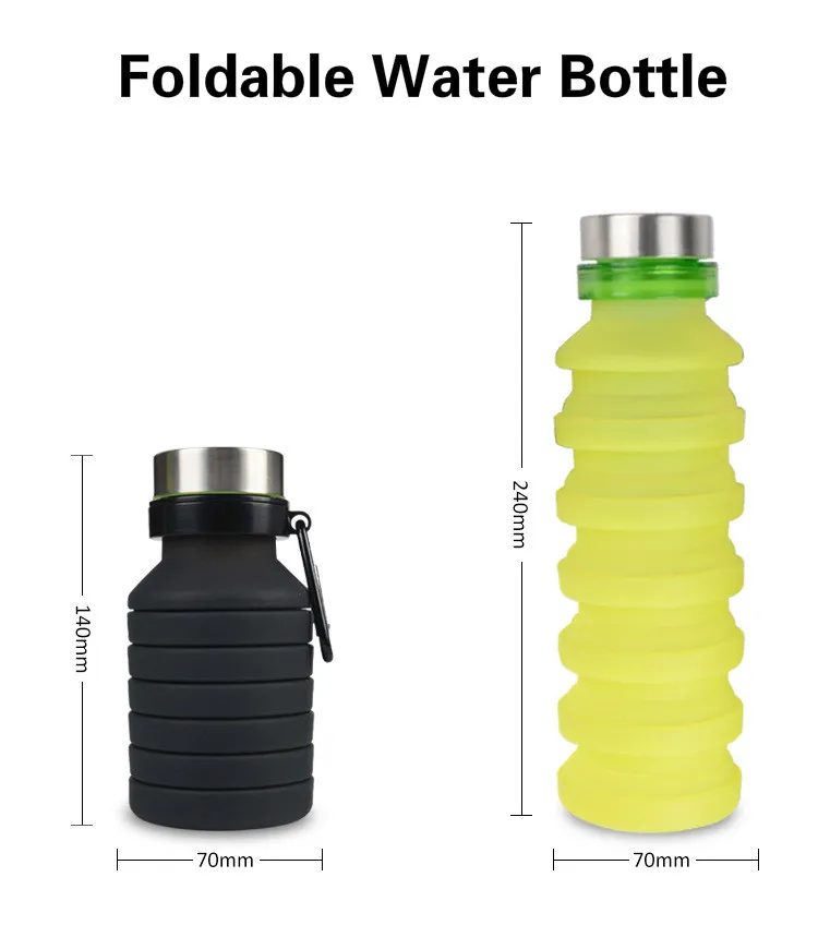 

550ml Silica Creative Foldable Water Bottle Travel Mountaineering Portable Cycling Cup Bike Water Cup