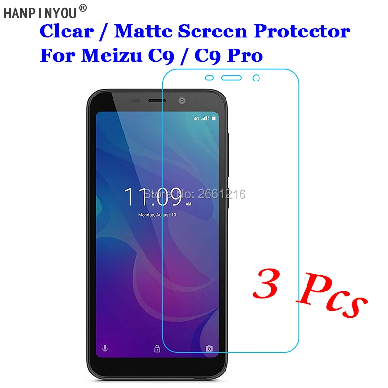 

3 Pcs/Lot For Meizu C9 / C9 Pro 5.45" HD Clear / Anti-Glare Matte Front Screen Protector Touch Film Protection Skin