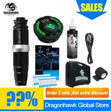 Professional Tattoo Pen Kit Rotary Machine Set With LCD Mini Power Tattoo Pedal Switch Supply complete tattoo kit hurricane tattoo power supply hp 2 rotary pen tattoo machine set professional power tattoo supplies tools