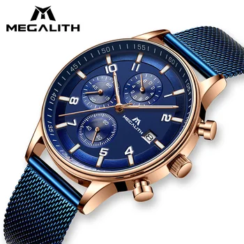 

Mens Watches Top Brand Luxury MEGALITH Fashion Sport Man Watch 2019 Casual Quartz Analog Clock Wristwatches Waterproof Watches