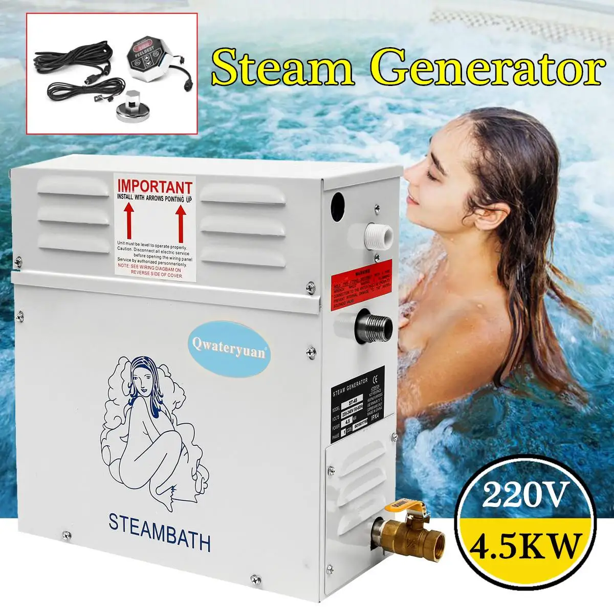 

220V Portable Steam Generator Sauna Bath Home Spa Digital Controller Sauna Room Steamer ST-135M Household Steam Machine 4.5KW
