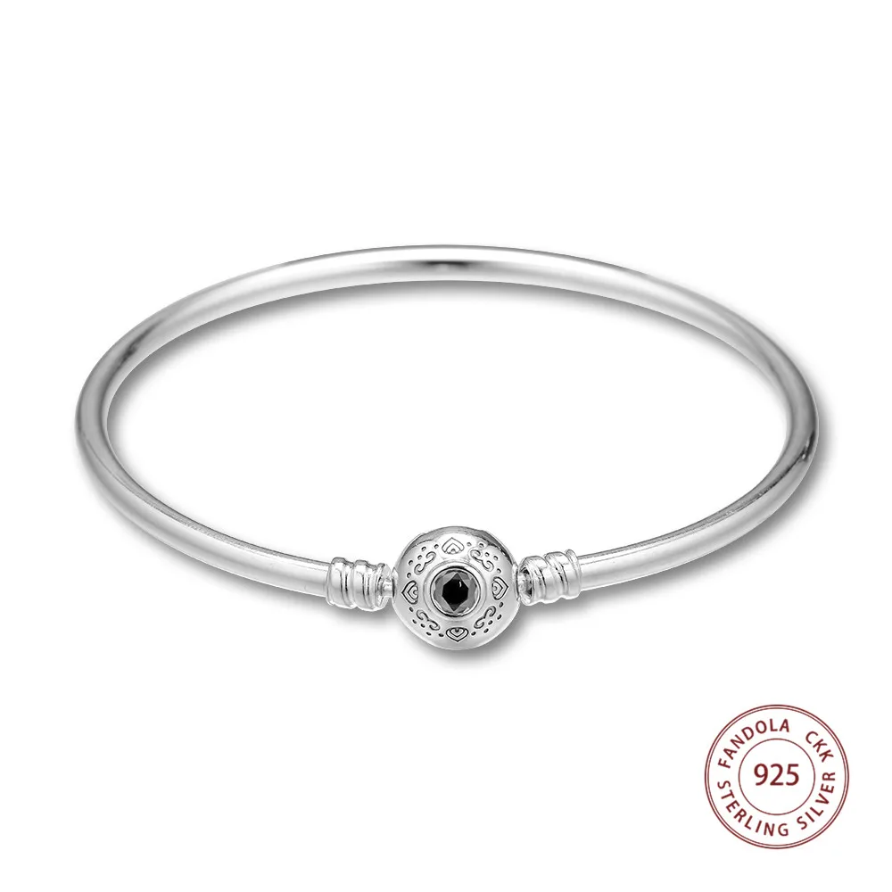 

100% 925 Sterling Silver Bracelet femme Princess Jasmine & Aladdin Charm Bracelet Bangles Women Silver 925 Jewelry Lovers' Gift