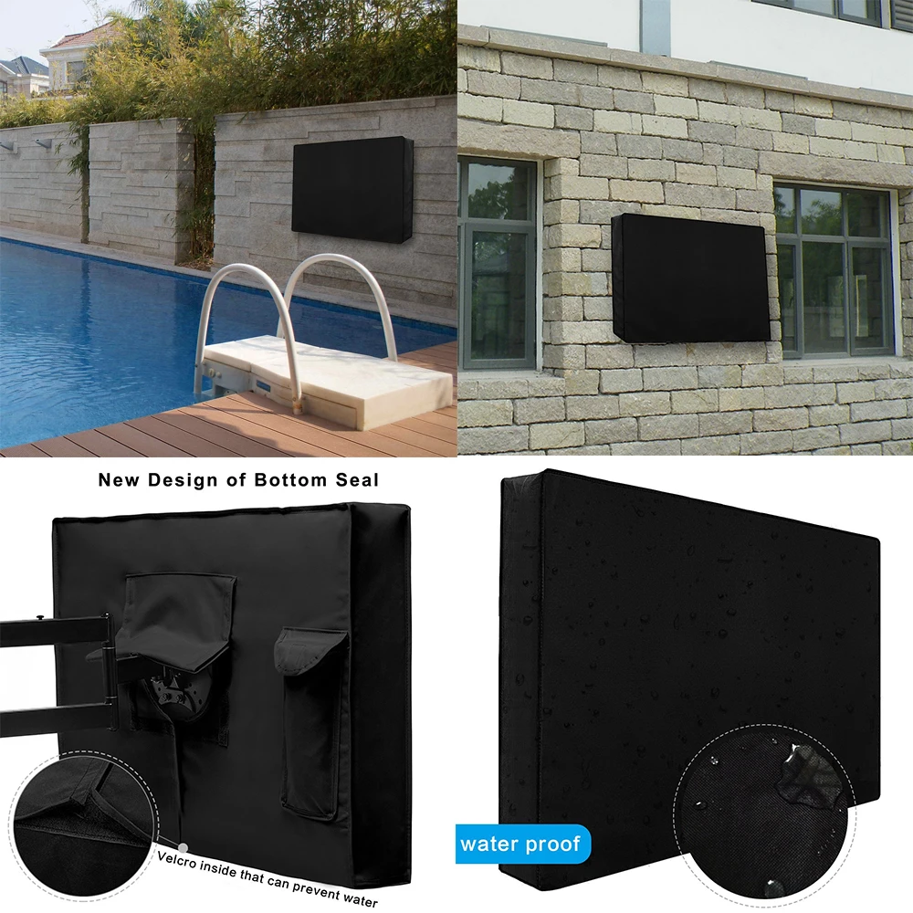 Outdoor TV Cover BOTTOM COVER Weatherproof Dust-proof  Microfiber Cloth 24"-50" 