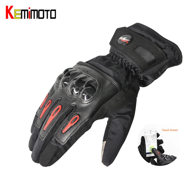 KEMiMOTO Motorcycle Winter Gloves Touch Screen Moto Waterproof Gloves Motorcycle Men Women Cycling Protective Tutelar Glove