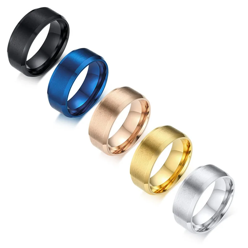 

Men Casual Titanium Steel Rings Size 5-14 Women Children Simple Rings 5 Colors 1 Piece
