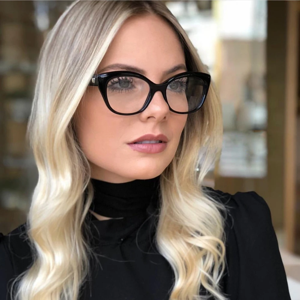 

Kachawoo Cat Eye Eyeglasses For Women Black Transparent Eyewear Optical Frames For Men Fashionable New Year Gift