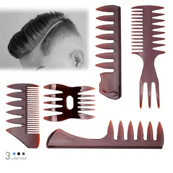 

XY Fancy 5 Pcs/set Large Teeth Hair Comb Back Head Styling Comb Men Hairdressing Wide Teeth Comb