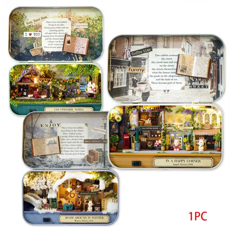 

DIY Cottage Box Theater Handmade Building Toy House Assembly Handcraft Villa Model Rabbit 6Styles