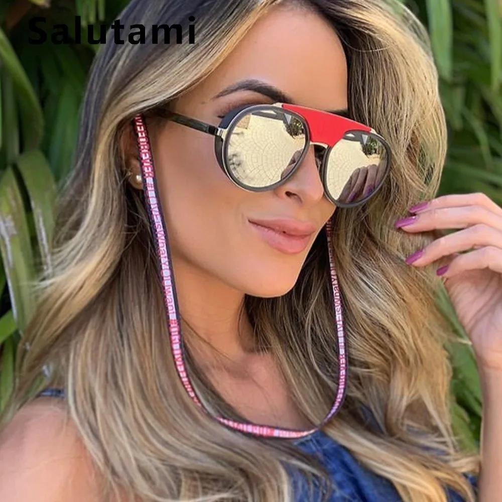 

Vinatge Round Punk Sunglasses For Women 2019 Luxury Brand Retro Alloy Blue Red Sun Glasses Men Small Frame Steampunk Eyewear