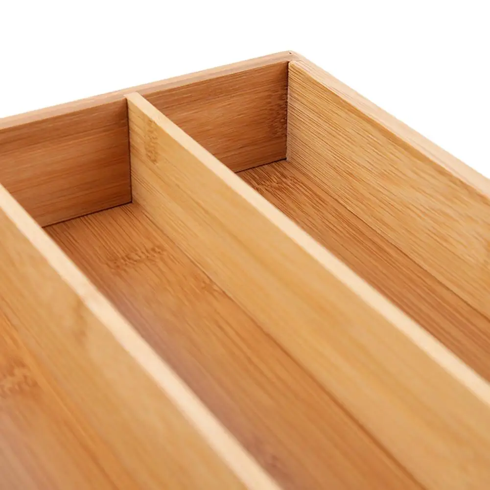 5-сетка Кухня ящик для хранения столовых приборов расширяемый столовые приборы лоток Организатор ящика для бамбука