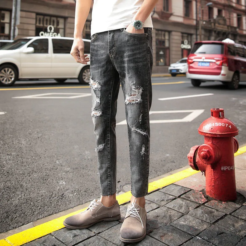 Autumn New Jeans Men Slim Fashion Washed Retro Streetwear Hip Hop Tear Hole Denim Pants Man Casual Cowboy Trousers Male Clothes Autumn New Jeans Men Slim Fashion Washed Retro Streetwear Hip Hop Tear Hole Denim Pants Man Casual Cowboy Trousers Male Clothes