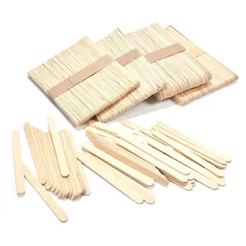 

New Wood Ice Cream Stick 50 PCS Craft Stick Ice Cream Sticks Natural Wood Popsicle Craft Sticks Ice Cream Tool