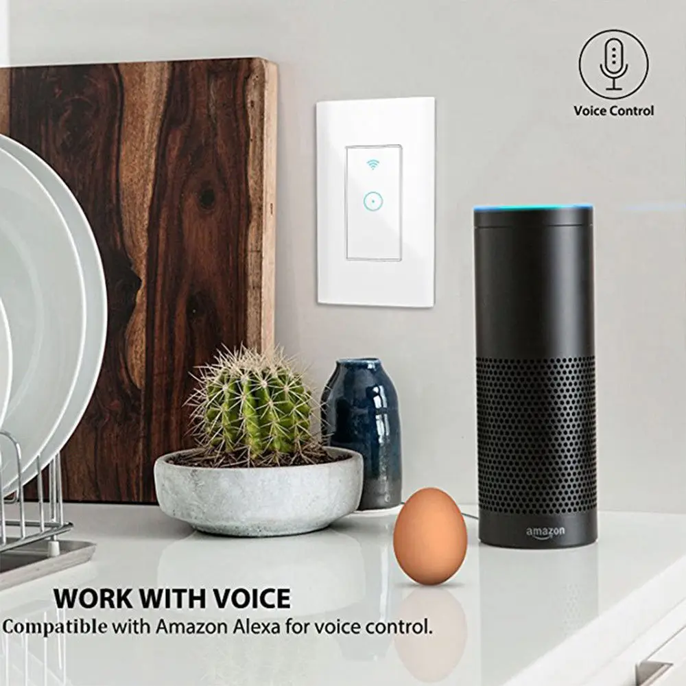 Умный wifi настенный выключатель света работает с Alexa Google Home IFTTT безопасность жизни