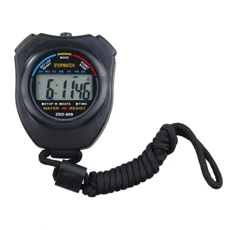

New Outdoor Stopwatch Professional Handheld Digital LCD Display Sports Running Timer Chronograph Counter Timer with Strap