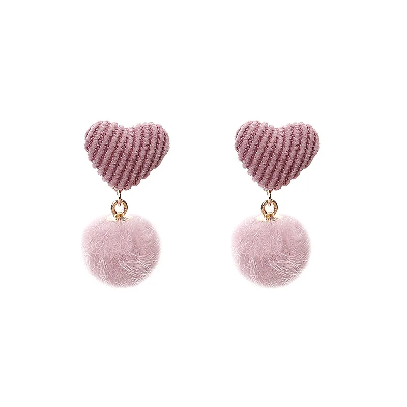 Lovely Heart Shape Ball Top Women Earrings Personality Drop Jewelry 4 Colors Free Shipping | Украшения и аксессуары
