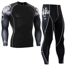 Nova Guarda Erupção Mens Treino Jogging Ternos De secagem Rápida Camisa esporte De corrida De Compressão Calças justas Da Aptidão Leggings Workout roupas DE ginástica