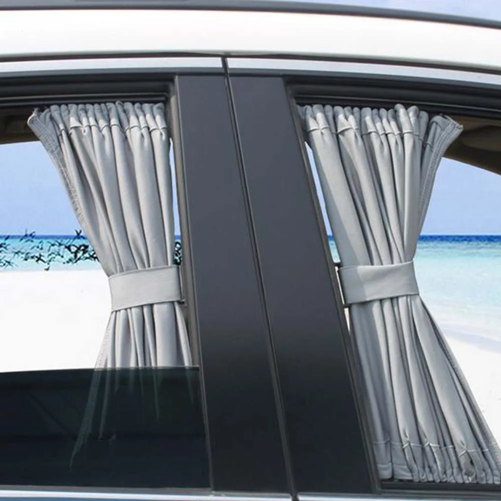 

2pcs 70cm Mesh Auto Rear Valance UV Sunshade Drape Visor Car Window Curtain