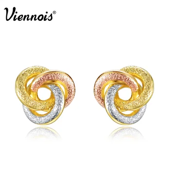 

Viennois Classic Korean Geometric Hollow Out Knot Stud Earrings For Women Multicolor Statement Earrings Korean Fashion Jewelry
